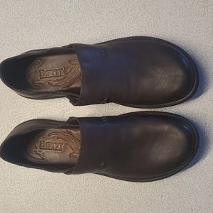 Born Boc Slip On Leather Flat Loafers MRG2 Black Womens Size 9.5us M/Width EUC